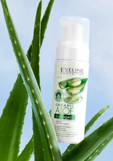 eveline natural aloe vera EVELINE Organic Aloe + Collagen Purifying And Smoothing Face Wash Foam –  Wholesome by Vengard