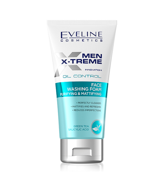 Eveline X-Treme Men Oil Control Face Washing Foam Purifying and Mattifying 150ml