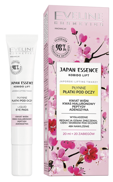 Eveline Japan Essence Moisturizing Liquid Eye Pads with Cherry Blossom Extract and Hyaluronic Acid