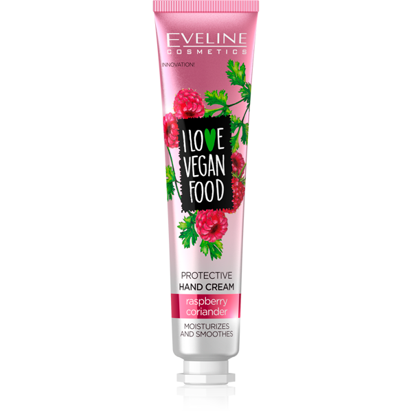 Eveline I Love Vegan Food Protective Hand Cream with Raspberry and Coriander 50ml