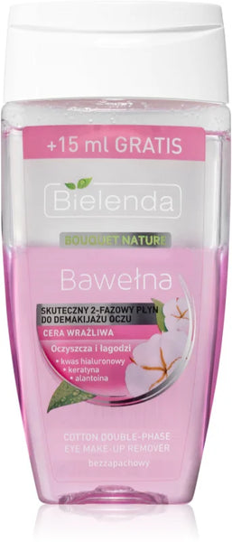 Bielenda Cotton 2-phase lash-strengthening eye makeup remover for sensitive eyes