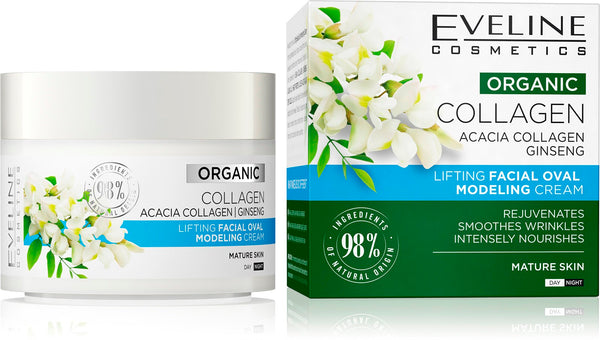 Eveline Organic Collagen Lifting Face Oval Modeling Cream for Mature Skin for Day and Night