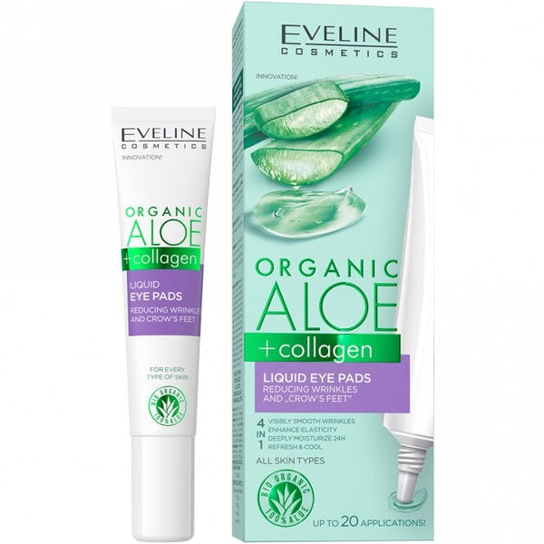 Eveline Organic Aloe + Collagen Liquid Eye Patches &nbsp;reducing wrinkles and crow's feet 4 in 1