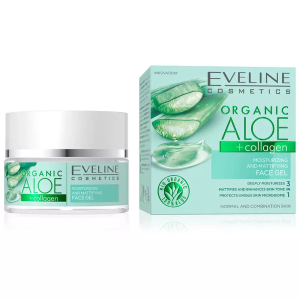 Eveline Cosmetics Organic Aloe+Collagen moisturising and mattifying face gel