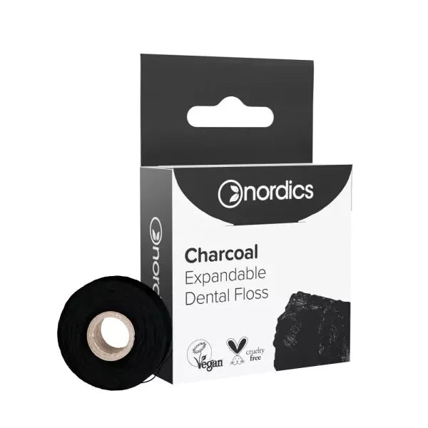 NORDICS EXPANDABLE VEGAN CHACOAL DENTAL FLOSS 30M