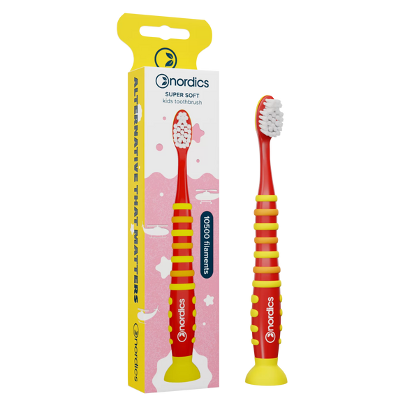 Nordics Premium Kids toothbrush Rocket Red SOFT 10500 Filaments