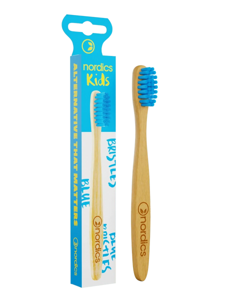 Nordics Oral Care Bamboo Children's Toothbrush With Blue Bristles