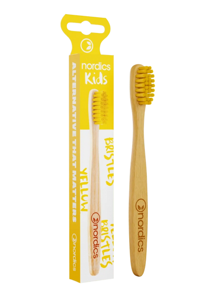 Nordics Oral Care Bamboo Children's Toothbrush With Yellow Bristles