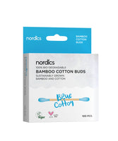 Nordics Organic Bamboo Cotton Buds /Cosmetic Sticks, With Organic Cotton, in Blue 100