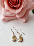 Natural Citrine 925 Sterling Silver Fishhook Earrings